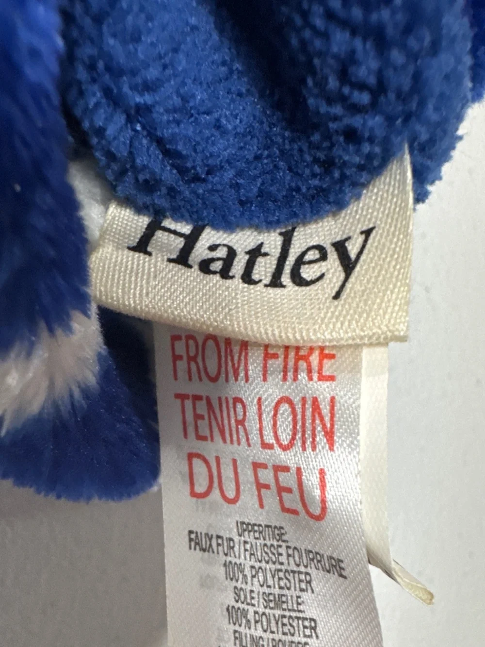 Hatley Kids Unisex Blue Puppy Print Fleece Slippers Size 8 - 10 Medium